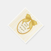 Serviette En Papier Yellow coquette retro stripes bow birthday party (Coin)
