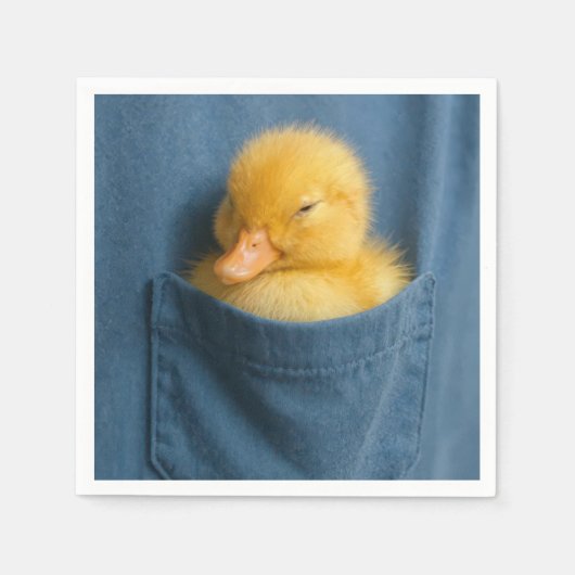 Serviette En Papier Yellow Duckling In a T-shirt Pocket (Devant)