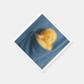 Serviette En Papier Yellow Duckling In a T-shirt Pocket (Coin)