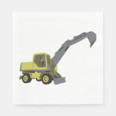 Serviette En Papier Yellow Excavator Construction Machinery (Devant)