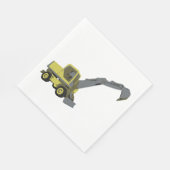 Serviette En Papier Yellow Excavator Construction Machinery (Coin)