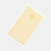 Serviette En Papier Yellow French Beach Stripe Personnalisé Monogramme (Coin)