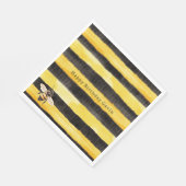 Serviette En Papier Yellow Gold Black Stripes Honey Bee Birthday (Coin)