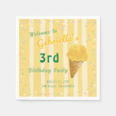 Serviette En Papier Yellow Ice Cream Sprinkle Summer Birthday Party (Devant)
