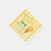Serviette En Papier Yellow Ice Cream Sprinkle Summer Birthday Party (Coin)