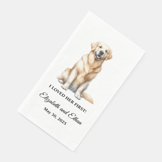 Serviette En Papier Yellow Lab J'Aimais Son Premier Mariage (Coin)
