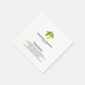 Serviette En Papier Yellow Lemon Wedding Fun Facts Napkins (Coin)