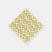 Serviette En Papier Yellow Mint Geometric Ikat Tribal Pattern (Coin)