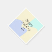 Serviette En Papier Yellow purple green happy birthday abstract pastel (Coin)