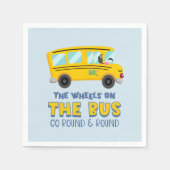 Serviette En Papier Yellow School Bus 1er anniversaire (Devant)