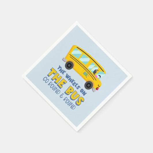 Serviette En Papier Yellow School Bus 1er anniversaire (Coin)