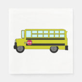 Serviette En Papier Yellow School Bus with Stop Sign (Devant)