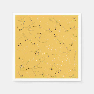 Serviette En Papier Yellow Star Constellation Paper Napkins