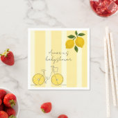 Serviette En Papier Yellow Stripes Lemons Baby Shower (En situation)