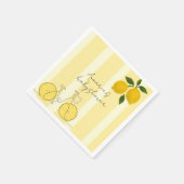 Serviette En Papier Yellow Stripes Lemons Baby Shower (Coin)