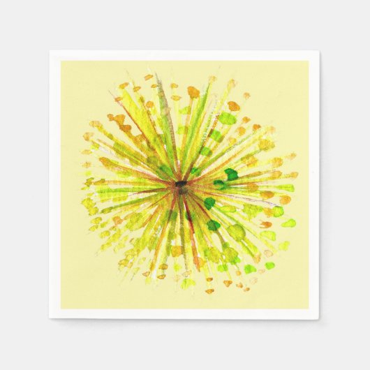 Serviette En Papier Yellow wildflower dandelion watercolor flower (Devant)