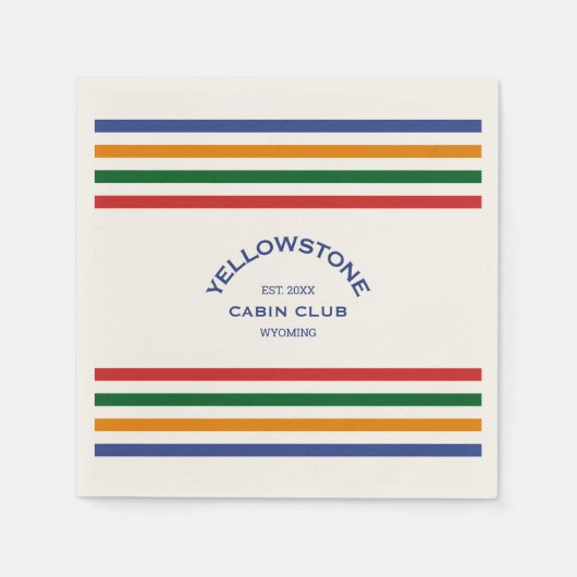 Serviette En Papier Yellowstone Cabine Club Custom Crest Park Stripe (Devant)