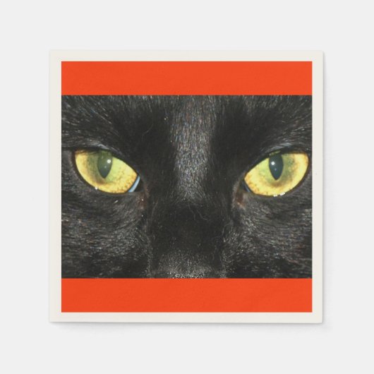 Serviette En Papier Yeux de chat noir (Devant)