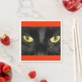Serviette En Papier Yeux de chat noir (En situation)