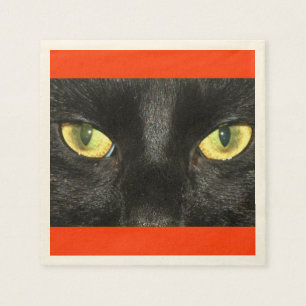 Serviette En Papier Yeux de chat noir