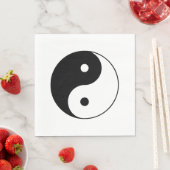 Serviette En Papier Yin et Yang noir et blanc classique (En situation)