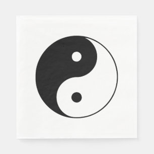Serviette En Papier Yin et Yang noir et blanc classique