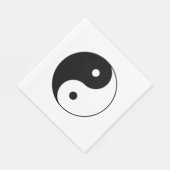 Serviette En Papier Yin et Yang noir et blanc classique (Coin)