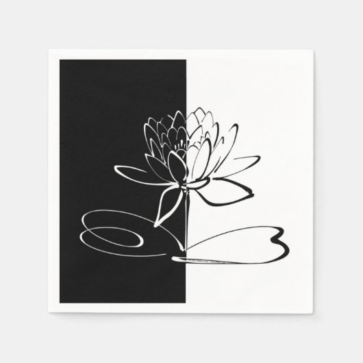 Serviette En Papier Yin Yang Black Lotus Blossom (Devant)
