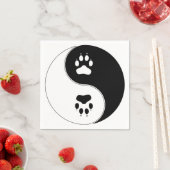 Serviette En Papier Yin Yang Empreinte de patte (En situation)