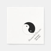 Serviette En Papier Yin Yang Mariage noir et blanc (Devant)