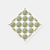 Serviette En Papier Yin Yang médaillon d'or Turquoise (Coin)