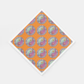 Serviette En Papier Yin Yang Médaillon Violet Turquoise (Coin)