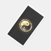 Serviette En Papier Yin Yang or sur noir (Coin)