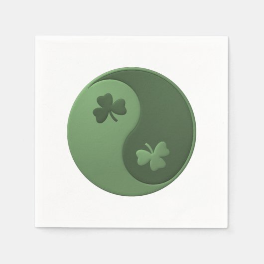 Serviette En Papier Yin Yang Shamrock St. Patrick's Day (Devant)