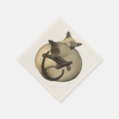 Serviette En Papier Yin Yang Siamese Chats Napkins (Coin)