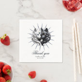 Serviette En Papier Yin Yang Wolves. (En situation)