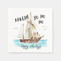 Yo Ho Ho Pirate Père Noël Navire Mer Noël