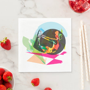 Serviette En Papier Yoga Abstrait coloré Pose Fitness et bien-être