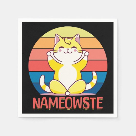 Serviette En Papier Yoga cat (Devant)