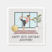 Serviette En Papier Yoga Dancer Pose Balance Exercice Anniversaire Fêt (Devant)
