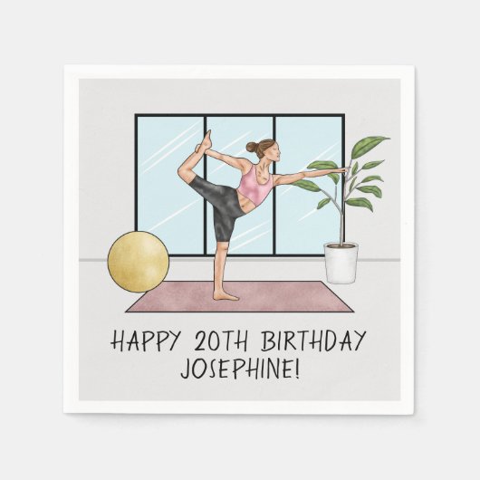 Serviette En Papier Yoga Dancer Pose Balance Exercice Anniversaire Fêt (Devant)