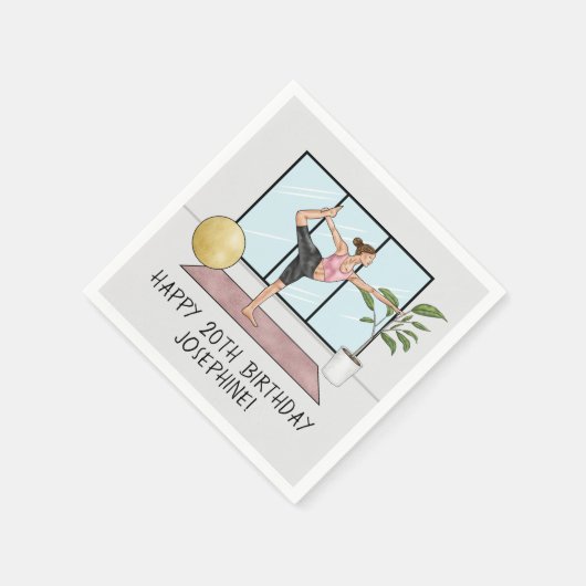 Serviette En Papier Yoga Dancer Pose Balance Exercice Anniversaire Fêt (Coin)