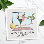 Serviette En Papier Yoga Dancer Pose Balance Exercice Anniversaire Fêt