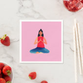 Serviette En Papier Yoga girl Meditation Namaste (En situation)