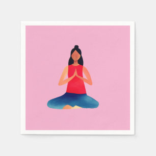 Serviette En Papier Yoga girl Meditation Namaste