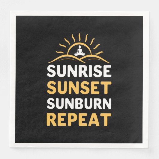 Serviette En Papier Yoga Lover | Yoga Sunrise Sunset Sunburn Répéter (Devant)