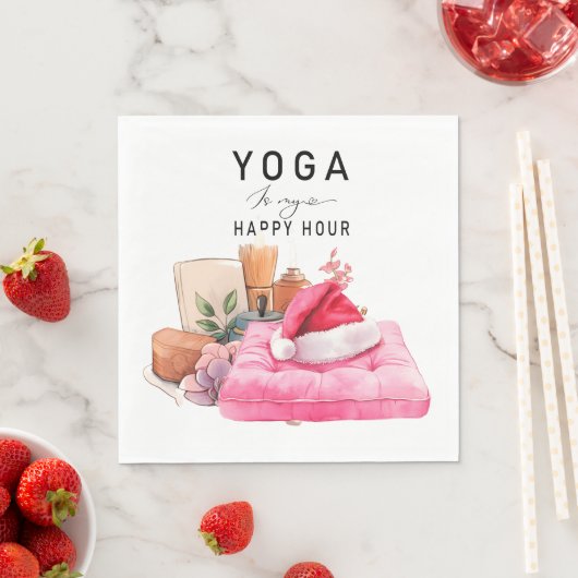 Serviette En Papier Yoga Noël Père Noël instructeur (En situation)