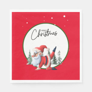 Serviette En Papier Yoga Noël Père Noël instructeur