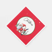 Serviette En Papier Yoga Noël Père Noël instructeur (Coin)