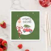 Serviette En Papier Yoga Noël Père Noël instructeur (En situation)